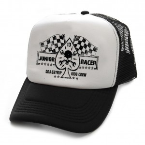 Dragstrip Clothing Kids Junior Racer black and white trucker cap